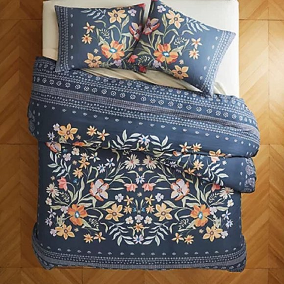 new 2-pc NAVY Wild Sage Julianna Floral Reversible Twin /Twin XL Comforter Set - Picture 3 of 10
